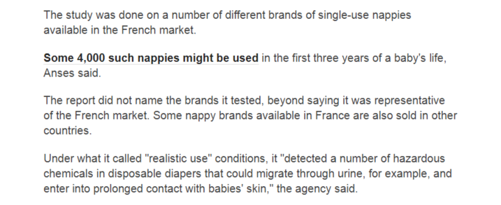 Chemicals in diapers