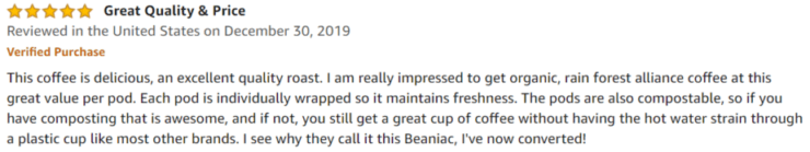 Beaniac Amazon review